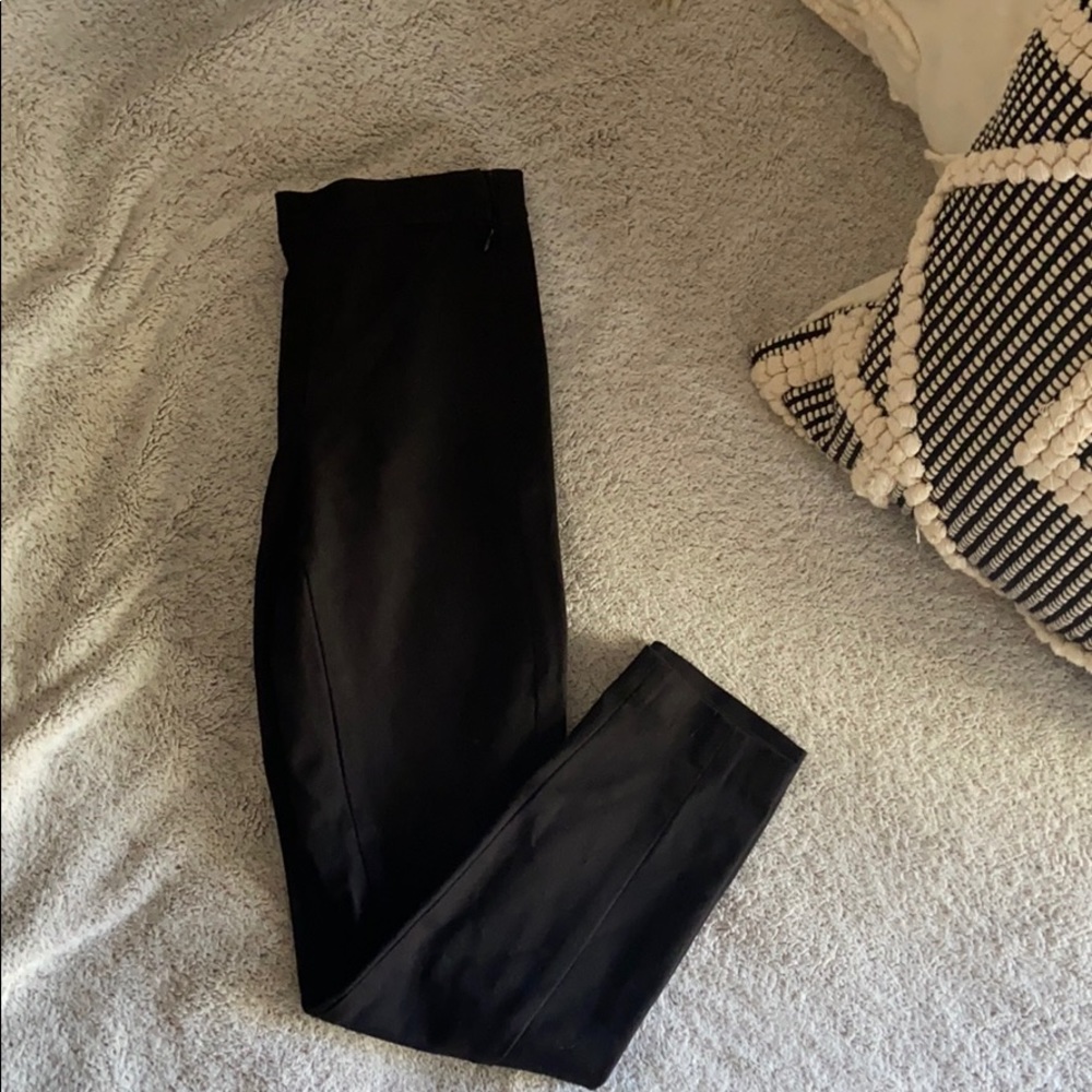 Black medium rise pants (0 petite)